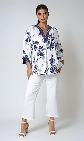 TICANA — Pois Fleur Marineblau-Kollektion, Sommerverkauf — Jean Marc Philippe